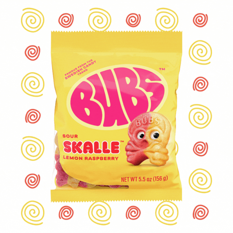BUBS™ Sour Lemon Raspberry Skalle, 5.5 oz.