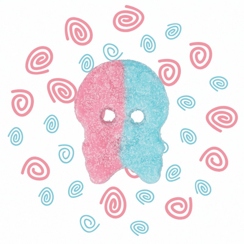 BUBS godis® Sour Dizzy Skulls Jelly Candy