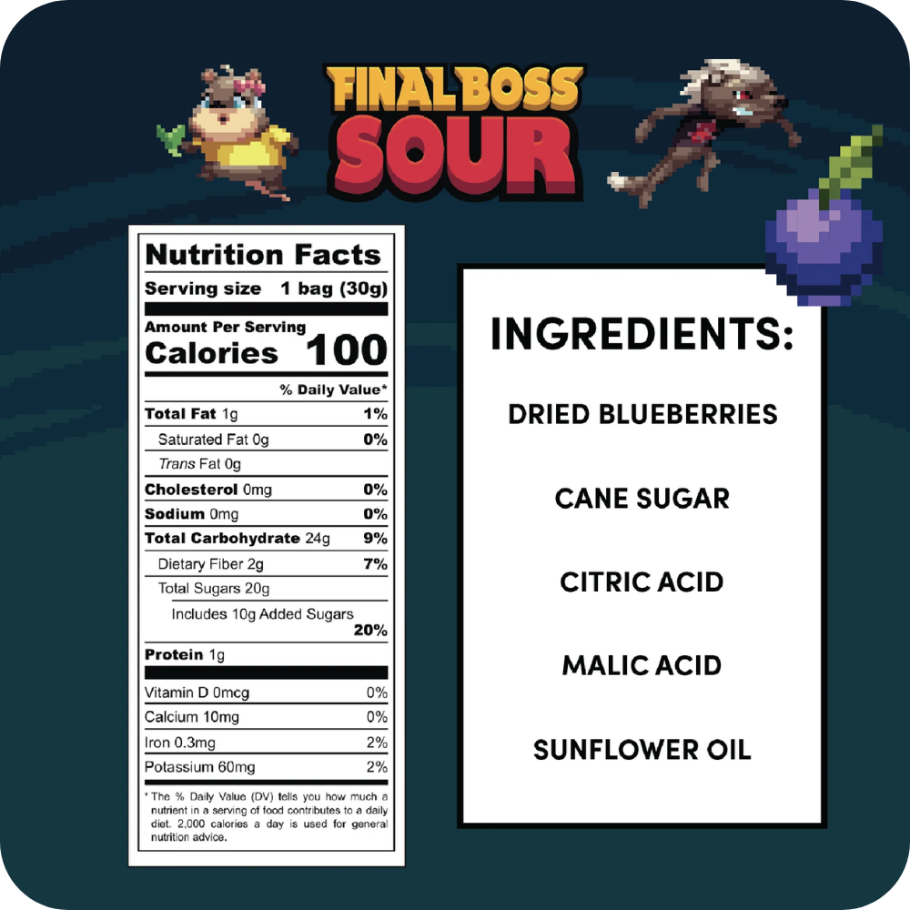 Final Boss Sour® Blueberries (Lvl 3), 1.06 oz.
