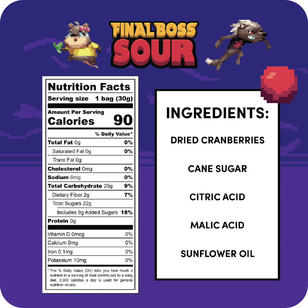 Final Boss Sour® Cranberries (Lvl 3), 1.06 oz.