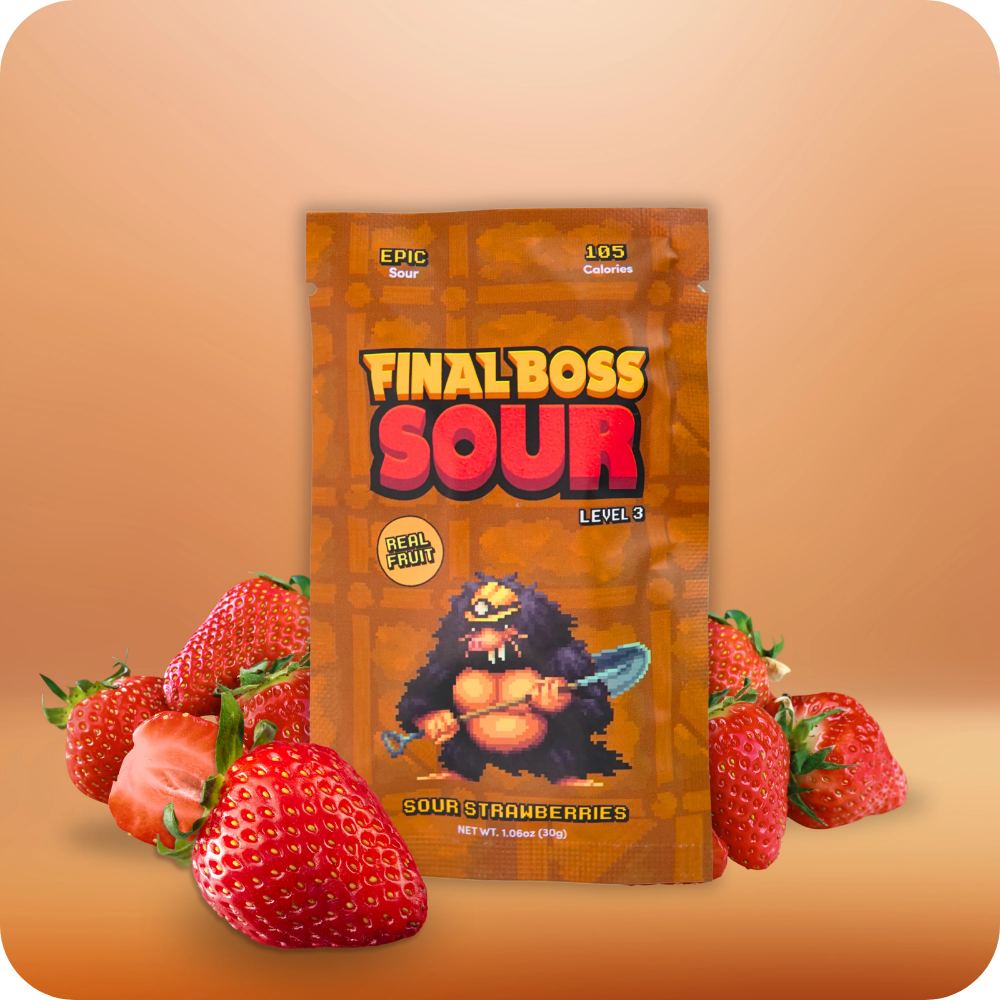Final Boss Sour® Strawberries (Lvl 3), 1.06 oz.