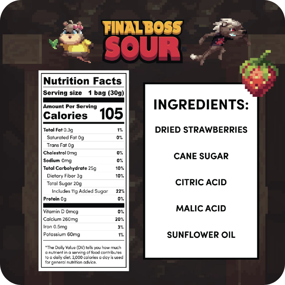Final Boss Sour® Strawberries (Lvl 3), 1.06 oz.