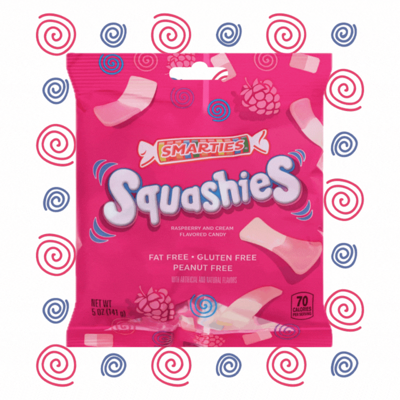 Blue Raspberry Squishee Smarties® Squashies, Raspberry and Cream Squishy Candy - 5 oz ...