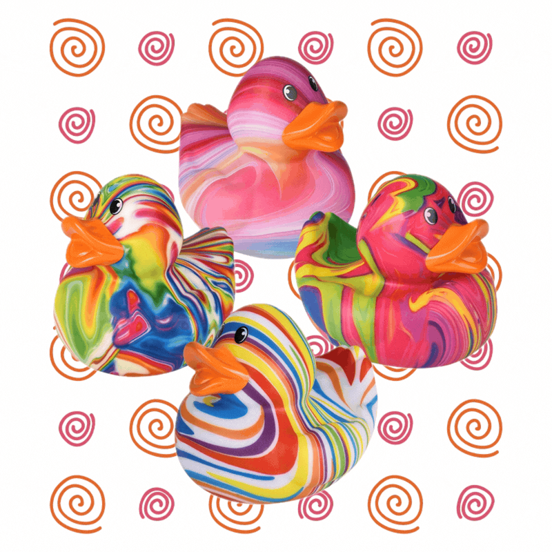6" Big Swirl Rubber Ducky Assortment